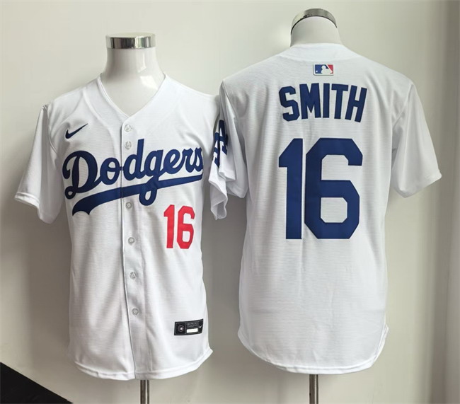 Personalized Men’s Los Angeles Dodgers #16 Will Smith White Home Limited Stitched Baseball Jersey