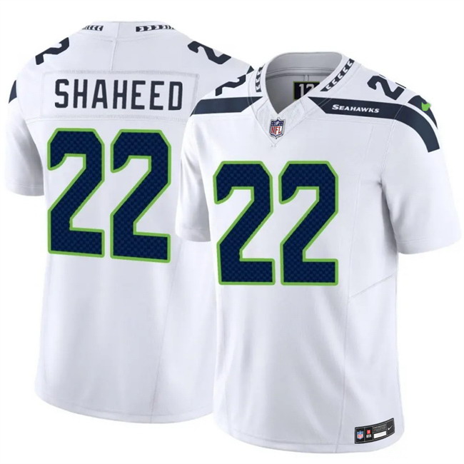 Personalized Men’s Seattle Seahawks #22 Rashid Shaheed White 2025 F.U.S.E. Untouchable Limited Stitched Football Jersey
