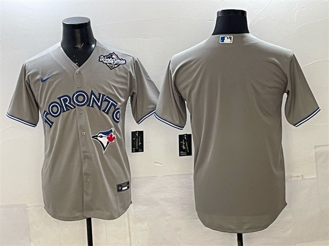 Personalized Men’s Toronto Blue Jays Blank Grey 2025 World Series Cool Base Stitched Baseball Jersey