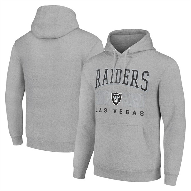 Personalized Men’s Las Vegas Raiders Grey Pullover Hoodie