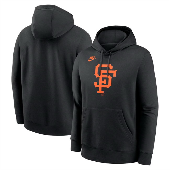 Personalized Men’s San Francisco Giants Black Cooperstown Collection Logo Club Pullover Hoodie