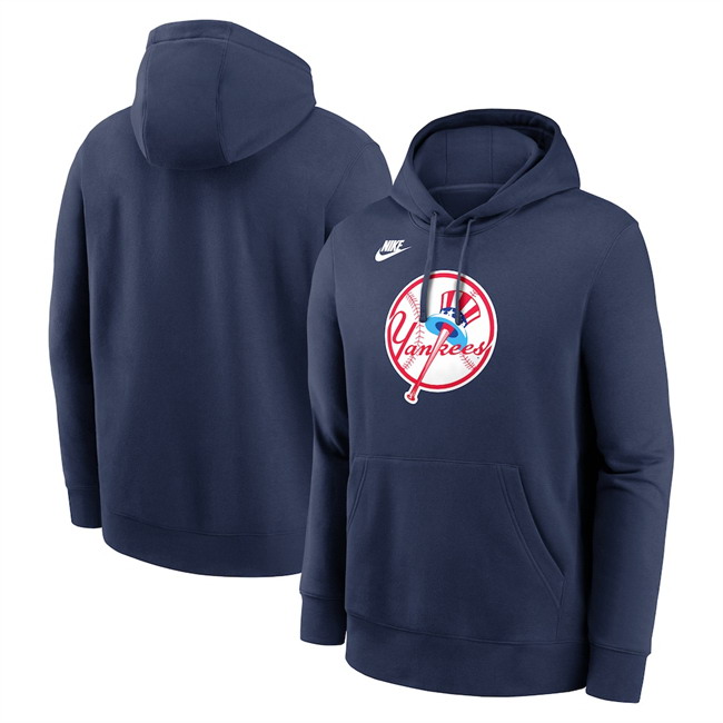 Personalized Men’s New York Yankees Navy Cooperstown Collection Logo Club Pullover Hoodie