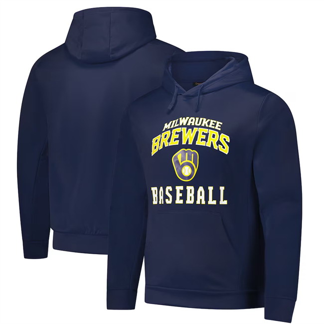 Personalized Men’s Milwaukee Brewers Navy Dunbrooke Champion Pullover Hoodie