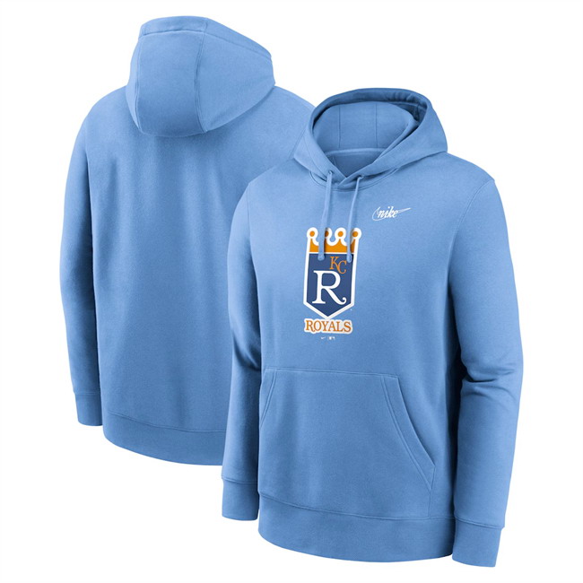 Personalized Men’s Kansas City Royals Light Blue Cooperstown Collection Pullover Hoodie