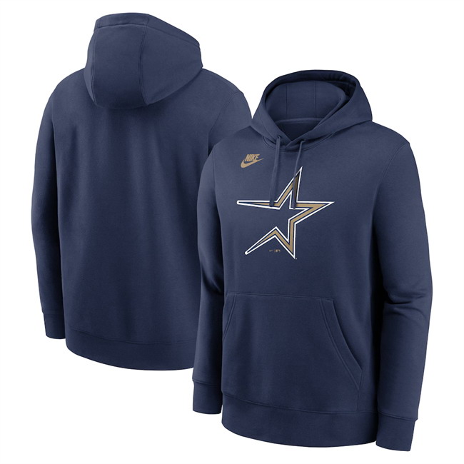 Personalized Men’s Houston Astros Navy Cooperstown Collection Logo Club Pullover Hoodie