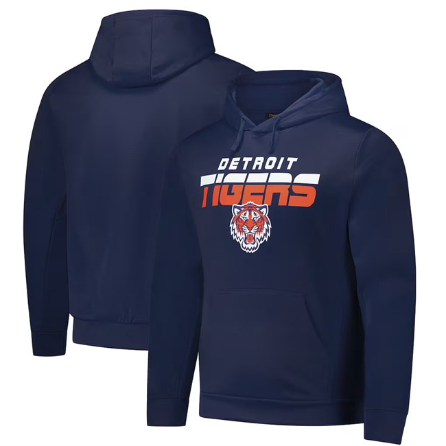 Personalized Men’s Detroit Tigers Navy Dunbrooke Champion Pullover Hoodie