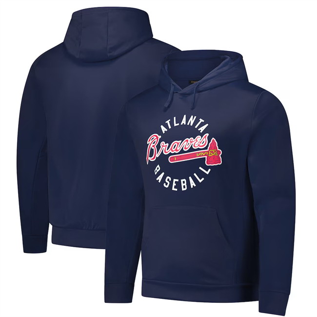 Personalized Men’s Atlanta Braves Navy Dunbrooke Champion Pullover Hoodie