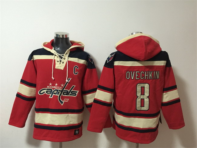 Personalized Men’s Washington Capitals #8 Alex Ovechkin Red Ageless Must-Have Lace-Up Pullover Hoodie