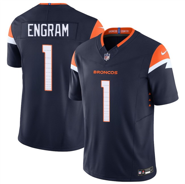 Personalized Men’s Denver Broncos #1 Evan Engram Navy F.U.S.E. Limited Stitched Football Jersey