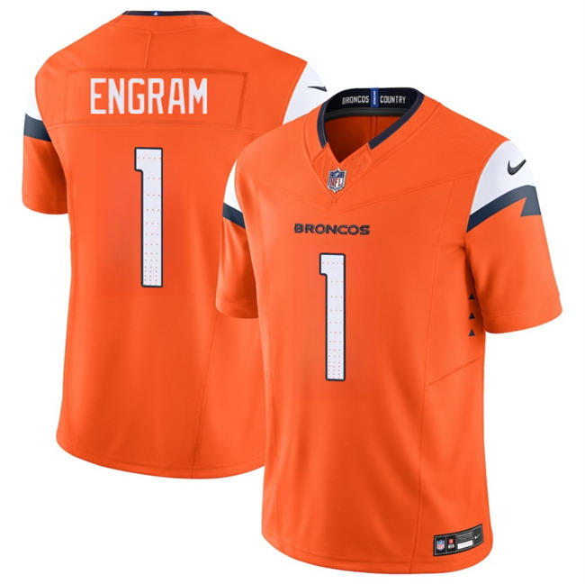 Personalized Men’s Denver Broncos #1 Evan Engram Orange 2025 F.U.S.E. Limited Stitched Football Jersey