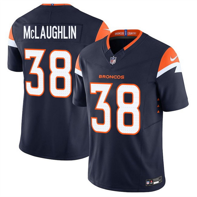 Personalized Men’s Denver Broncos #38 Jaleel McLaughlin Navy F.U.S.E. Limited Stitched Football Jersey