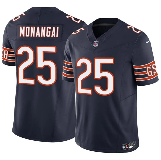 Personalized Men’s Chicago Bears #25 Kyle Monangai Navy 2025 F.U.S.E. Untouchable Limited Stitched Football Jersey