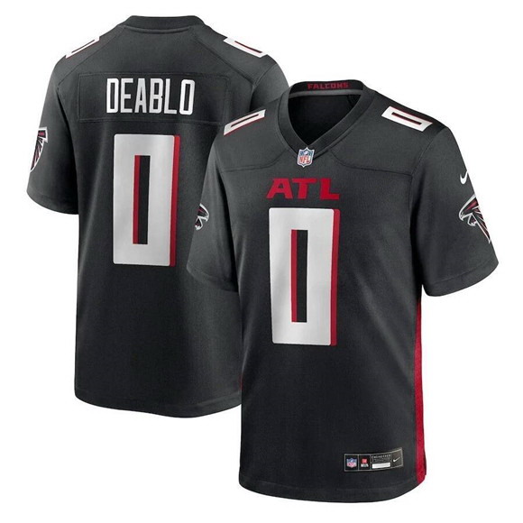 Personalized Men’s Atlanta Falcons #0 Divine Deablo Black Stitched Game Jersey