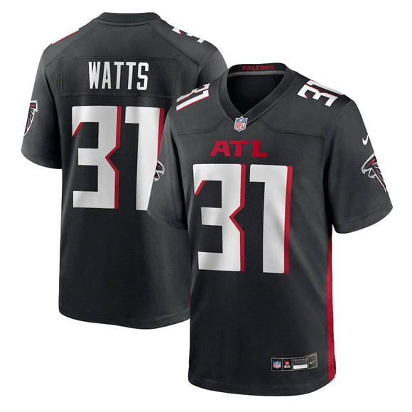 Personalized Men’s Atlanta Falcons #31 Xavier Watts Black Stitched Game Jersey