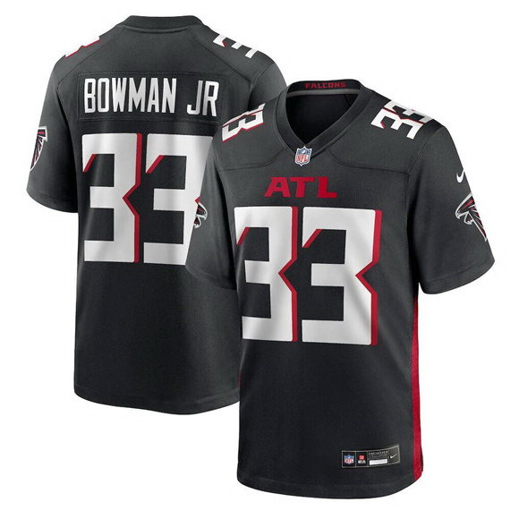 Personalized Men’s Atlanta Falcons #33 Billy Bowman Jr. Black Stitched Game Jersey