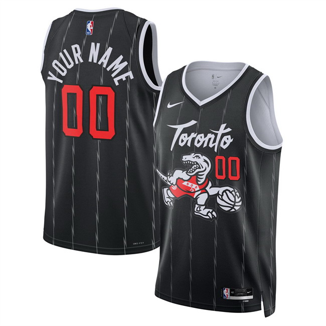 Personalized Men’s Toronto Raptors Active Player Black 2025 26 City Edition Stitched Basketball Jersey