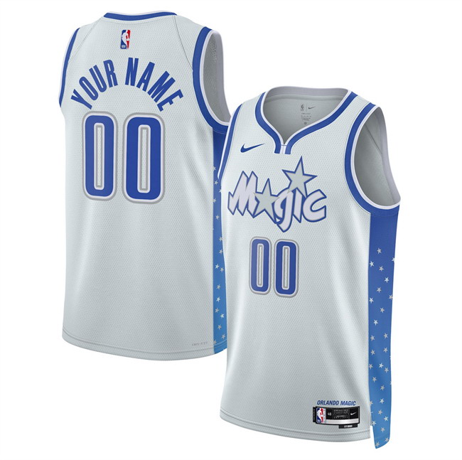 Personalized Men’s Orlando Magic Active Player Silver 2025 26 City Edition Stitched Basketball Jersey