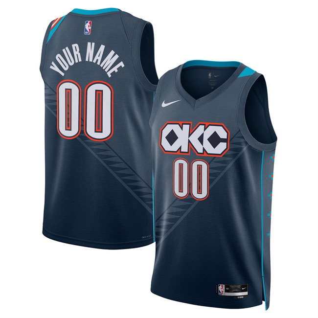 Personalized Men’s Oklahoma City Thunder Active Player Navy 2025 26 City Edition Stitched Basketball Jersey