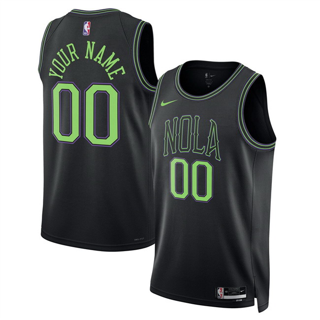Personalized Men’s New Orleans Pelicans Active Player Black 2025 26 City Ediiton Stitched Basketball Jersey
