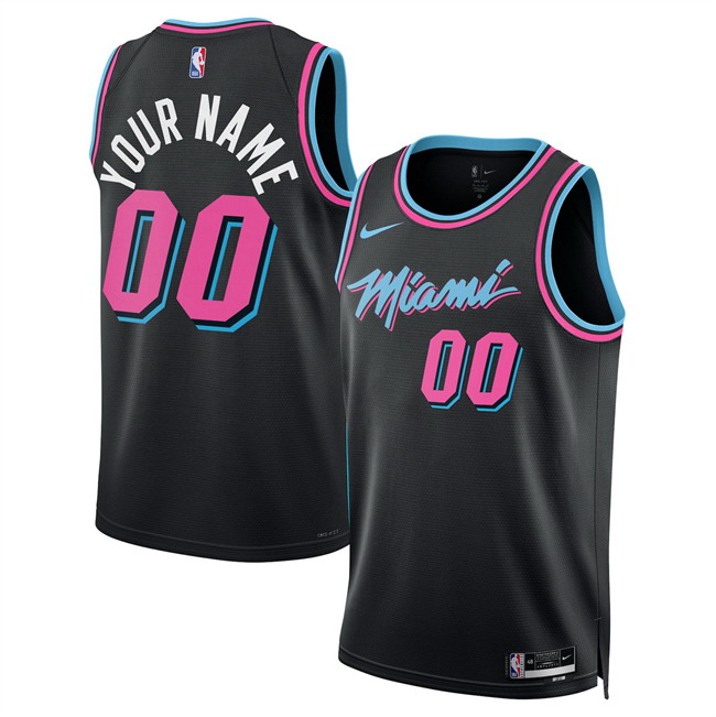 Personalized Men’s Miami Heat Active Player Black 2025 26 City Edition Stitched Basketball Jersey
