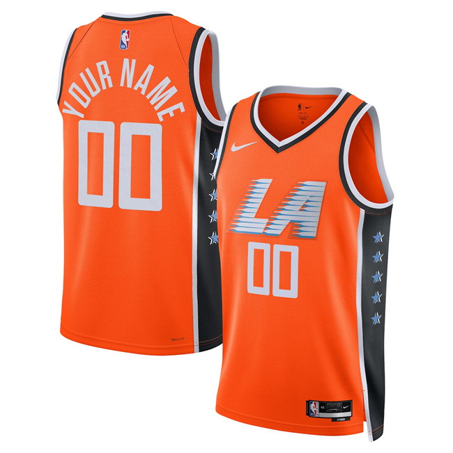 Personalized Men’s Los Angeles Clippers Active Playe Orange 2025 26 City Edition Stitched Jersey