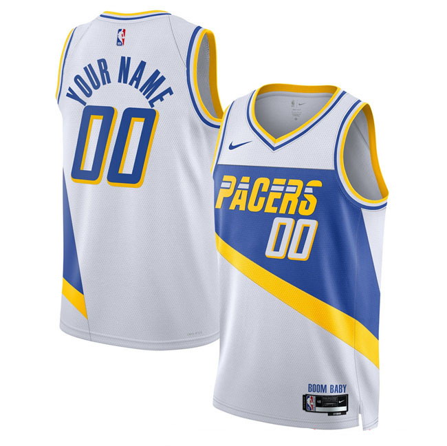 Personalized Men’s Indiana Pacers Active Player White 2025 26 City Edition Stitched Basketball Jersey
