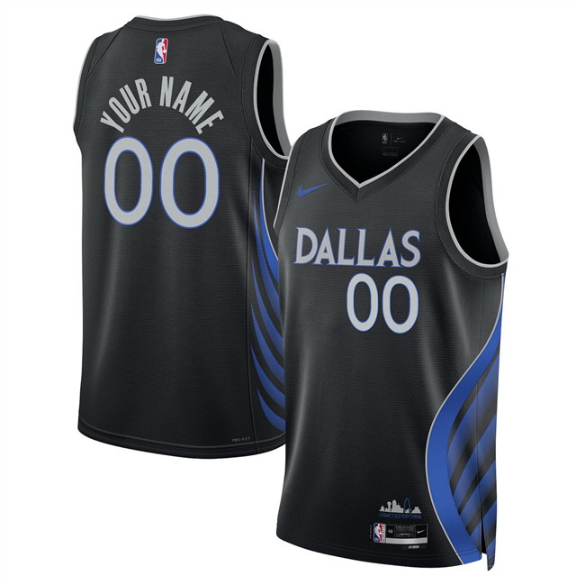 Personalized Men’s Dallas Mavericks Active Player Black 2025 26 City Edition Stitched Basketball Jersey