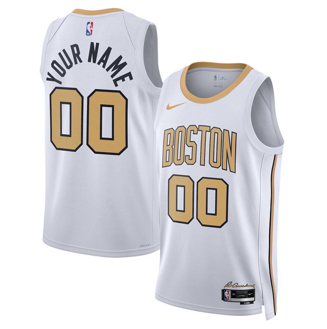 Personalized Men’s Boston Celtics Active Player White 2025 26 City Edition Stitched Basketball Jersey
