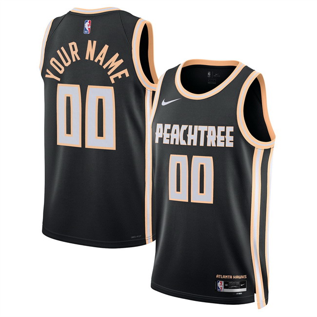 Personalized Men’s Atlanta Hawks Active Player Black 2025 26 City Edition Stitched Jersey