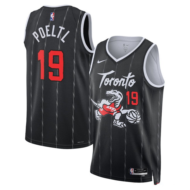 Personalized Men’s Toronto Raptors #19 Jakob Poeltl Black 2025 26 City Edition Stitched Basketball Jersey