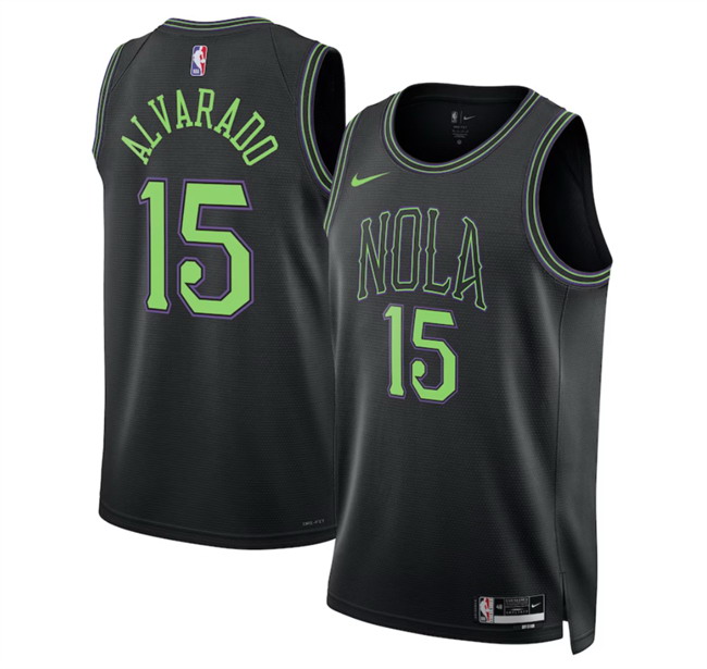 Personalized Men’s New Orleans Pelicans #15 Jose Alvarado Black 2025 26 City Ediiton Stitched Basketball Jersey