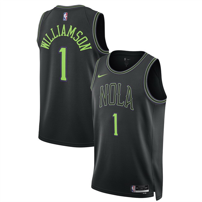 Personalized Men’s New Orleans Pelicans #1 Zion Williamson Black 2025 26 City Ediiton Stitched Basketball Jersey