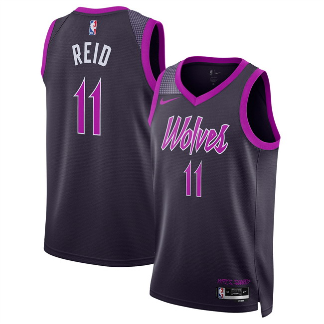 Personalized Men’s Minnesota Timberwolves #11 Naz Reid Purple 2025 26 City Edition Stitched Jersey