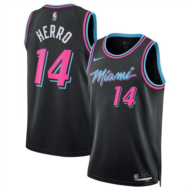 Personalized Men’s Miami Heat #14 Tyler Herro Black 2025 26 City Edition Stitched Basketball Jersey