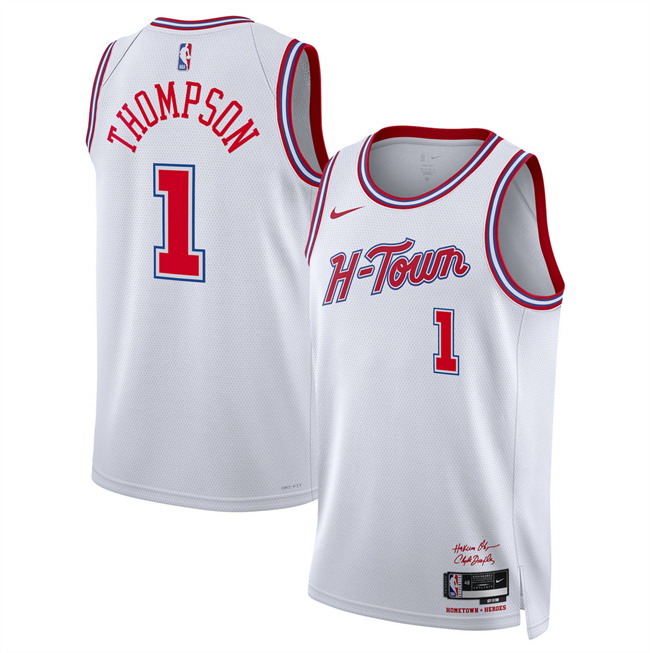 Personalized Men’s Houston Rockets #1 Amen Thompson White 2025 26 City Edition Stitched Jersey