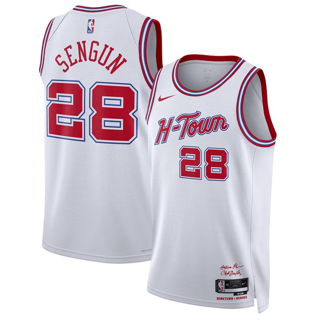 Personalized Men’s Houston Rockets #28 Alperen Sengun White 2025 26 City Edition Stitched Jersey