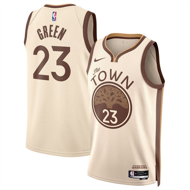 Personalized Men’s Golden State Warriors #23 Draymond Green Tan 2025 26 City Edition Stitched Basketball Jersey