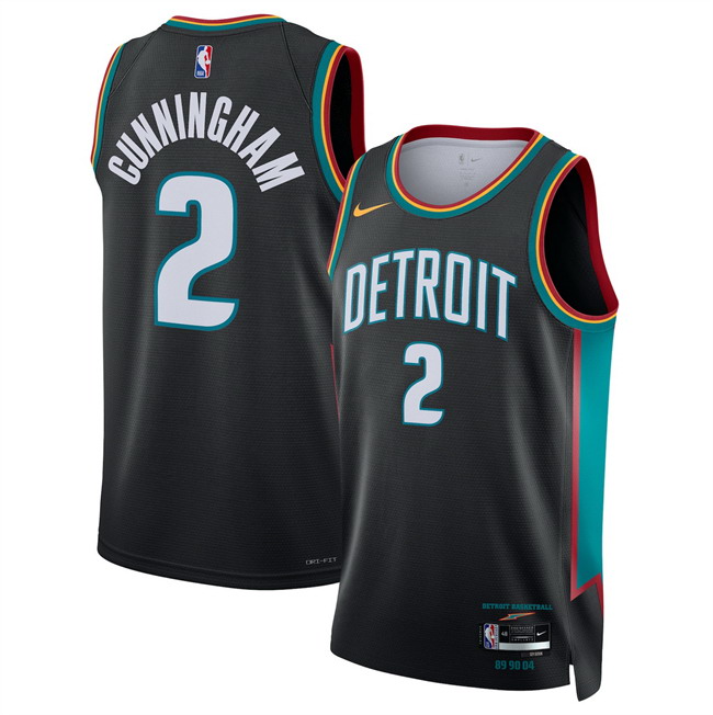 Personalized Men’s Detroit Pistons #2 Cade Cunningham Cade Cunningham Black 2025 26 City Edition Stitched Basketball Jersey