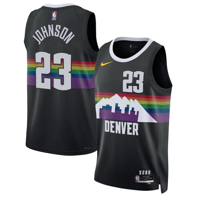 Personalized Men’s Denver Nuggets #23 Cameron Johnson Black 2025 26 City Edition Stitched Basketball Jersey