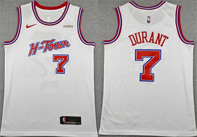 Personalized Men’s Houston Rockets #7 Kevin Durant White 2025-26 City Edition Stitched Jersey