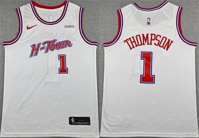 Personalized Men’s Houston Rockets #1 Amen Thompson White 2025-26 City Edition Stitched Jersey