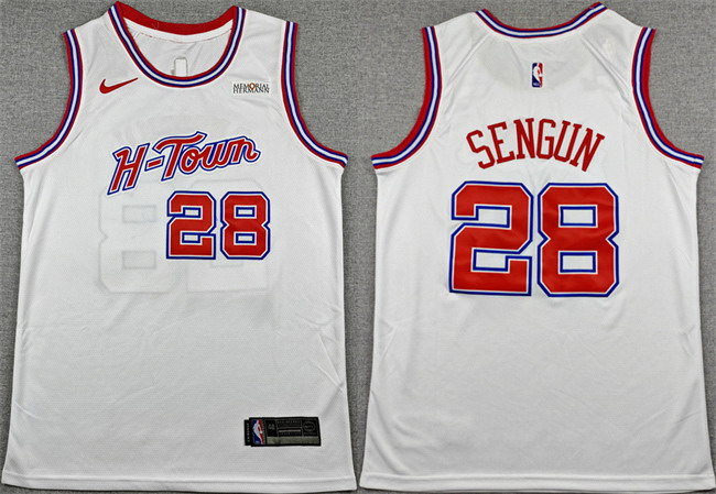 Personalized Men’s Houston Rockets #28 Alperen Sengun White 2025-26 City Edition Stitched Jersey