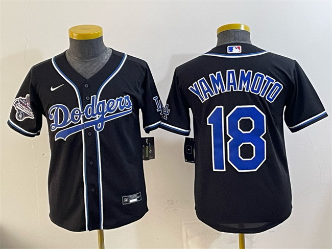 Personalized Women’s Los Angeles Dodgers #18 Yoshinobu Yamamoto Black Fashion 2025 World Series Champions Cool Base Stitched Baseball Jersey(Run Small)