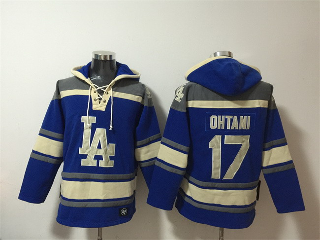 Personalized Men’s Los Angeles Dodgers #17 Shohei Ohtani Blue Ageless Must-Have Lace-Up Pullover Hoodie