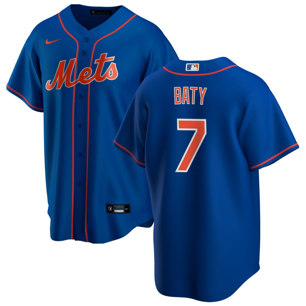 Personalized Men’s New York Mets #7 Brett Baty Blue Cool Base Stitched Baseball Jersey