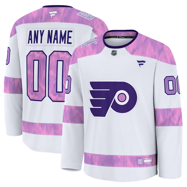 Personalized Men’s Philadelphia Flyers White 2024 Fights Cancer Stitched Hockey Jersey