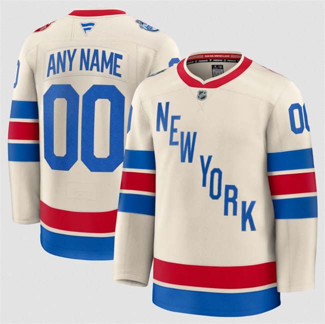 Personalized Men’s New York Rangers Beige 2026 Winter Classic Stitched Hockey Jersey
