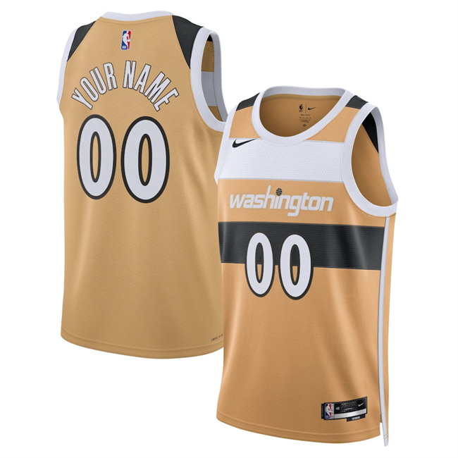 Personalized Men’s Washington Wizards Active Player Gold 2025 26 City Edition Stitched Basketball Jersey