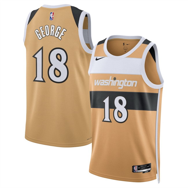 Personalized Men’s Washington Wizards #18 Kyshawn George Gold 2025 26 City Edition Stitched Basketball Jersey