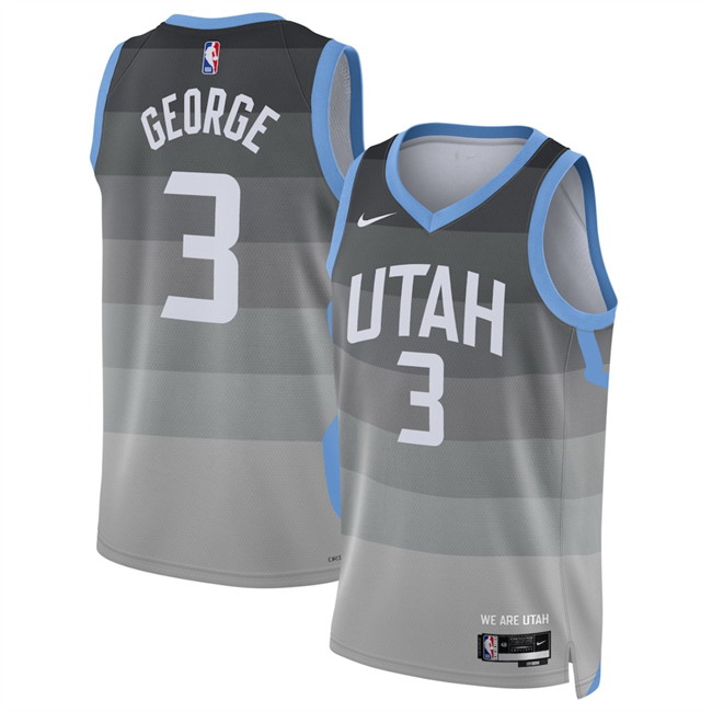 Personalized Men’s Utah Jazz #3 Keyonte George Grey 2025 26 City Edition Stitched Basketball Jersey